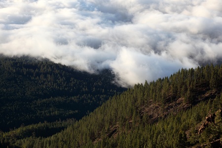 Clouds over the mountains on Canary Island Tenerife, Spainの写真素材