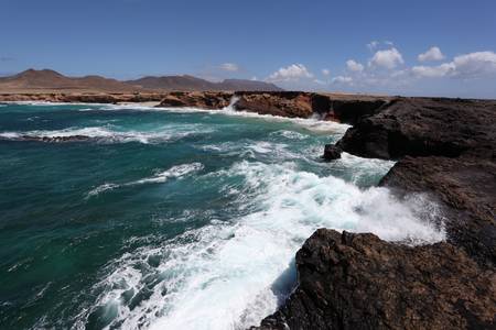 Rocky coastline of the Canary Island Fuerteventura, Spainの写真素材