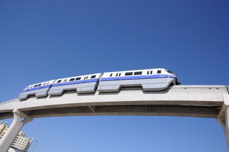 The Palm Monorail Train in Dubai, United Arab Emirates. Photo taken at 30th of January 2010のeditorial素材