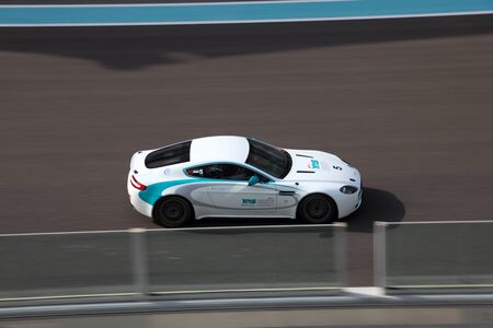 Racing Car at Yas Marina Formula 1 Racing Track in Abu Dhabi. Photo taken at 1st of June 2011のeditorial素材