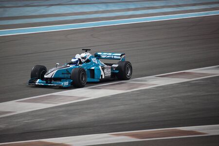 Racing Car at Yas Marina Formula 1 Racing Track in Abu Dhabi. Photo taken at 1st of June 2011のeditorial素材