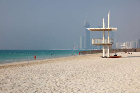 Beach in Abu Dhabi, United Arab Emirates. Photo taken at 2nd of June 2011のeditorial素材
