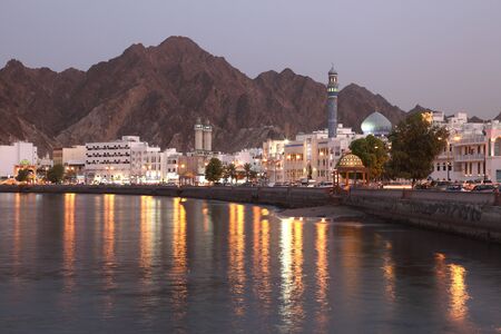 Muttrah Corniche at dusk, Muscat, Sultanate of Oman. Photo taken at 6th of June 2011のeditorial素材
