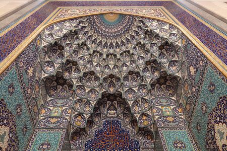 Beautiful decoration in Grand Mosque of Muscat, Omanのeditorial素材