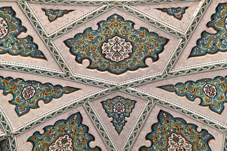 Beautiful mosaic inside of the Sultan Qaboos Grand Mosque in Muscat, Oman