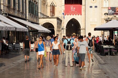 The main street in Dubrovnik old town - Stradun. Photo taken at 13th of July 2011のeditorial素材