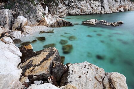 Long time exposure of the rocky Adriatic coast in Croatia