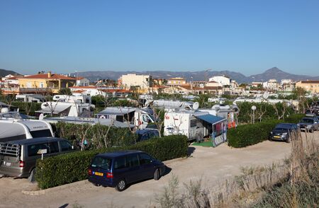 Campsite in Oliva, Spain. Photo taken at 12th October 2011のeditorial素材