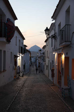 Street in the old town of Altea, Spain. Photo taken at 19th of October 2011のeditorial素材