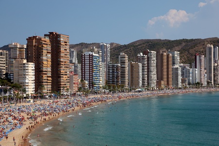 View of the Mediterranean resort Benidorm, Spain, Photo taken at 20th of October 2011のeditorial素材