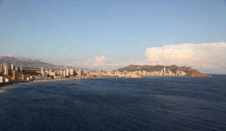 Skyline of Mediterranean city Benidorm, Spainの写真素材