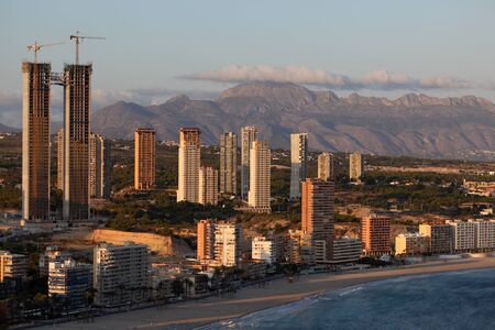 Highrise buildings in the Mediterranean city Benidorm, Spainの写真素材