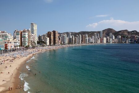 View of the Mediterranean resort Benidorm, Spain, Photo taken at 20th of October 2011のeditorial素材