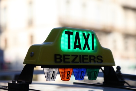 Taxi in Beziers, southern Franceのeditorial素材