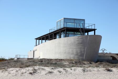 Restaurant ship La Ispiranza on the beach of Valencia, Spain. Photo taken at 8th of October 2011のeditorial素材