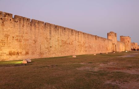 Ramparts of the medieval town Aigues-Mortes, Franceの写真素材