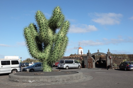 Cactus Garden - Jardin de Cactus - on Canary Island Lanzarote, Spain. Photo taken at 15th December 2011のeditorial素材