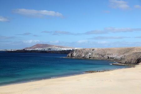 Beautiful beach on Canary Island Lanzarote, Spainの写真素材