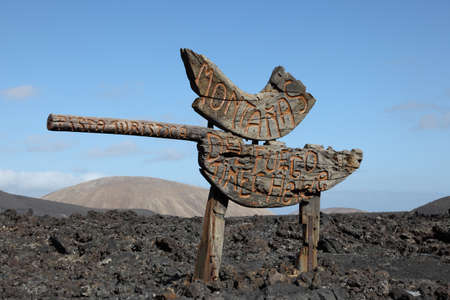 Montanas del Fuego - The Fire Mountains - on Canary Island Lanarote, Spainのeditorial素材