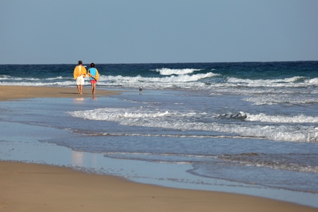 Walking on the beach, Canary Island Fuerteventura, Spain. Photo taken at 20th of December 2011のeditorial素材