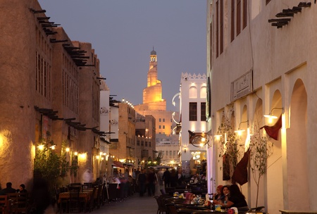 Souq Waqif at dusk, Doha Qatar. Photo taken at 7th of January 2012のeditorial素材