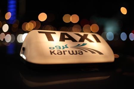 Doha Taxi Service - Karwa. Qatar, Middle East. Photo taken at 9th of January 2012のeditorial素材