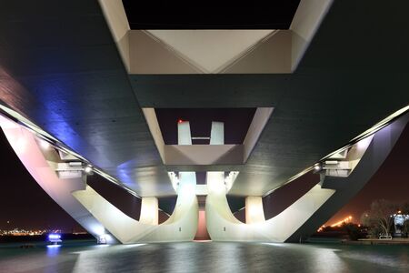 Sheikh Zayed Bridge at night, Abu Dhabi, United Arab Emirates