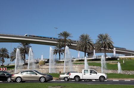 Traffic in the city of Dubai, United Arab Emirates. Photo taken at 15th of January 2012