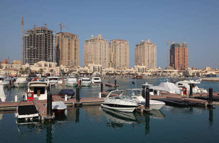 Marina at The Pearl in Doha, Qatar. Photo taken at 8th of January 2012のeditorial素材