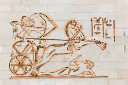 Egyptian fresco at the WAFI mall in Dubai, United Arab Emiratesのeditorial素材