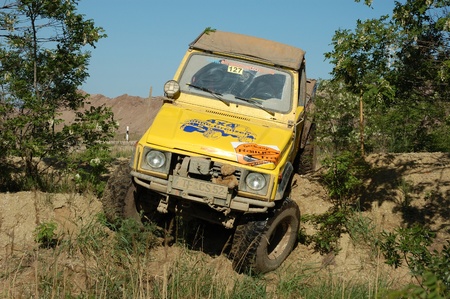Suzuki SJ jeep at offroad rally competitionのeditorial素材
