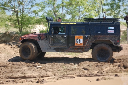 Hummer H1 at offroad rally competitionのeditorial素材