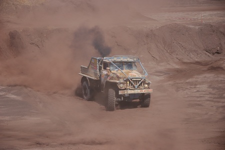 Ural rally truck at offroad competitionのeditorial素材