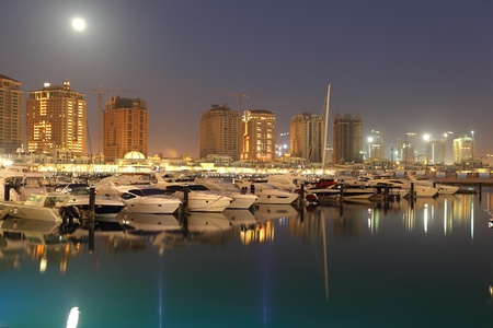 Marina at The Pearl in Doha, Qatar. Photo taken at 8th January 2012のeditorial素材