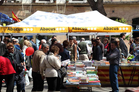 Book market in the city of Tarragona, Spain. Photo taken at 23rd April 2012のeditorial素材