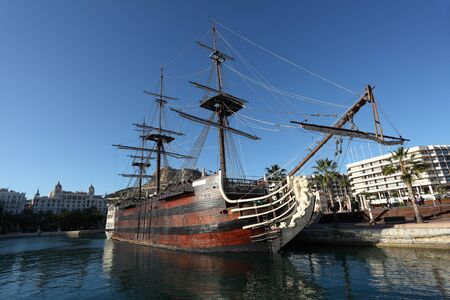 Pirate sail ship in Alicante, Spain. Photo taken at 2nd Mai 2012のeditorial素材