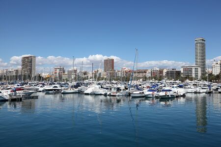 Yachts and boats in the marina of Alicante, Spain. Photo taken at 1st of May 2012のeditorial素材