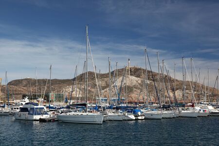 Yachts in the Marina of Cartagena, Spain. Photo taken at 12th May 2012のeditorial素材