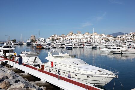 Luxury yachts in the marina of Puerto Banus, Marbella, Spain. Photo taken at 22nd May 2012のeditorial素材
