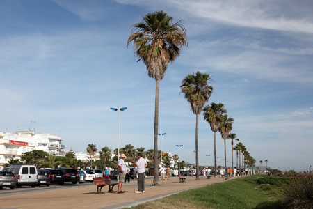 Promenade in Conil de la Frontera, Andalusia Spain. Photo taken at 3rd June 2012のeditorial素材