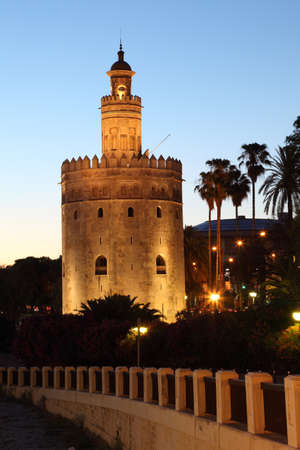 The Torre del Oro (English: "Gold Tower") in Seville, Spainの写真素材