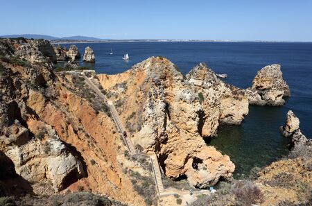 Ponta de Piedade in Lagos, Algarve coast in Portugalのeditorial素材