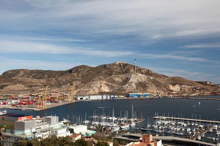 Aerial view over the port of Cartagena, Spain. Photo taken at 12th of May 2012のeditorial素材