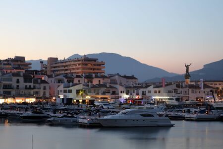 The marina of Puerto Banus at dusk. Marbella, Spain. Photo taken at 21nd July 2012のeditorial素材