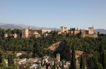 View of the Alhambra fortfress. Granada, Andalusia Spainのeditorial素材