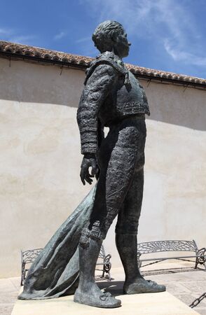 Statue of the torero Antonio Ordonez in Ronda, Andalusia Spainのeditorial素材