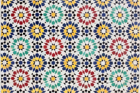 Colorful mosaic decoration in Rabat, Morocco