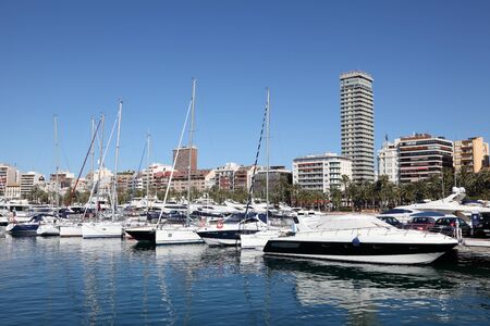 Yachts and boats in the marina of Alicante, Spain. Photo taken at 1st of May 2012のeditorial素材