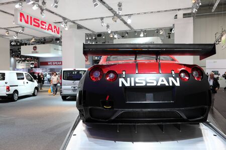 HANNOVER - SEP 20: Nissan GT-R racing car at the International Motor Show for Commercial Vehicles on September 20, 2012 in Hannover Germanyのeditorial素材