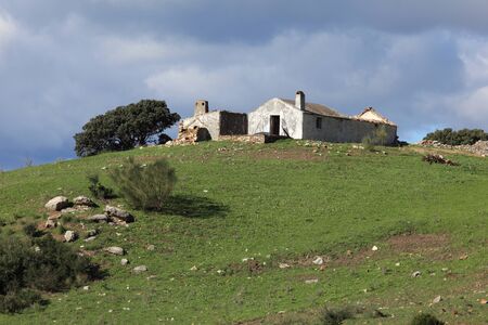 Ruin of an old farmhouse in Andalusia, Spainの写真素材